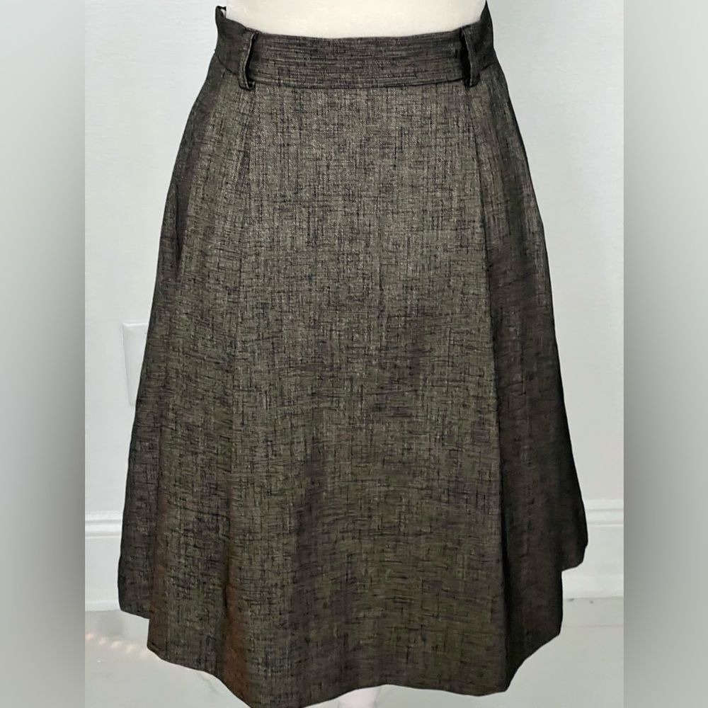 Anne Klein Textured Brown A-Line Skirt